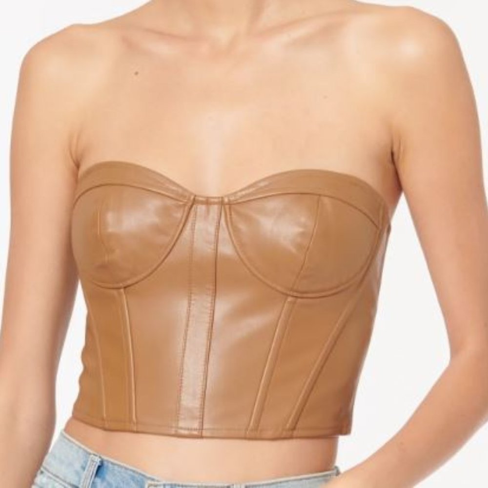 NWT Elloise Vegan Leather Bustier Top